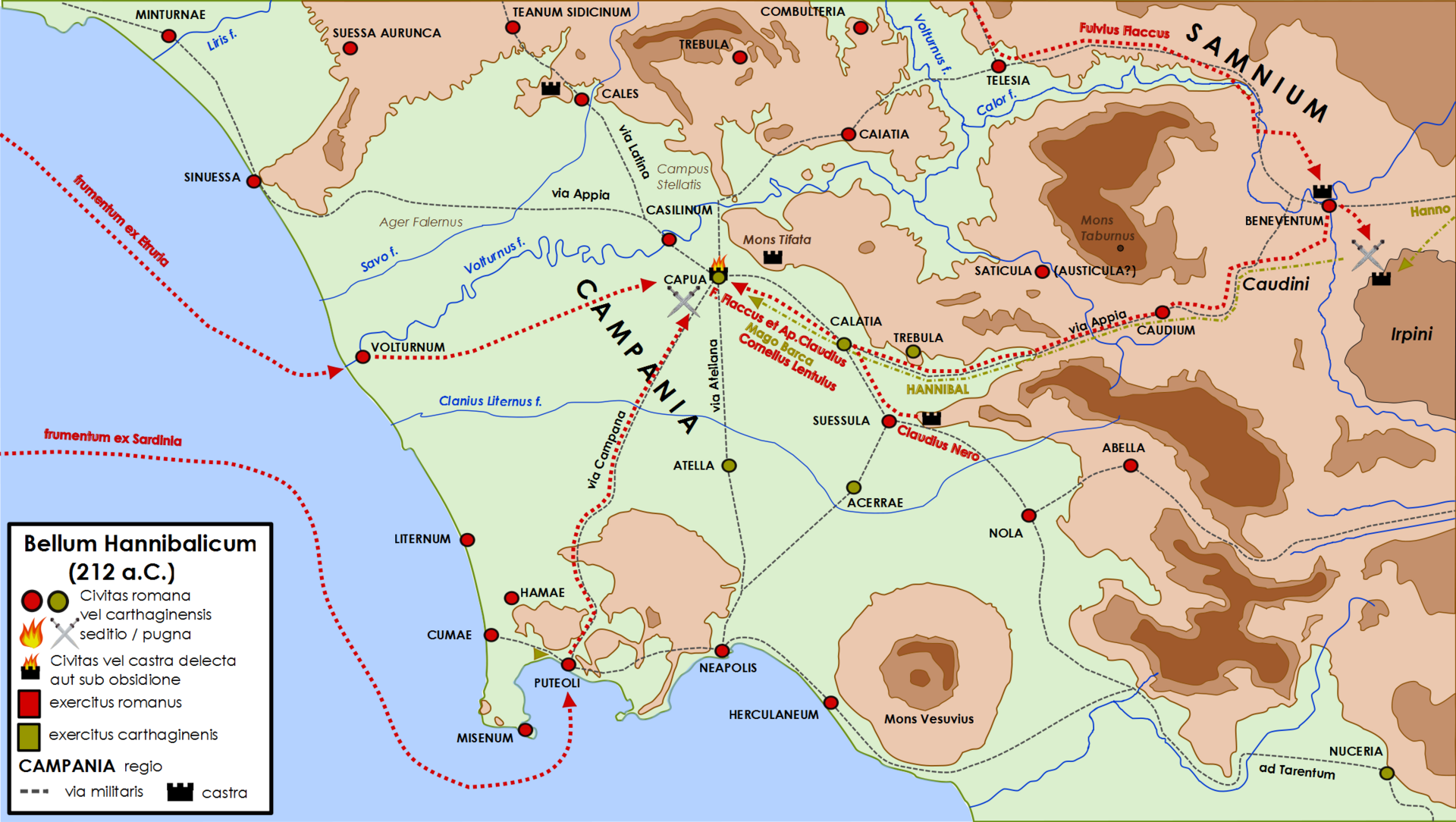 Concentrates his army at Hadrumetum