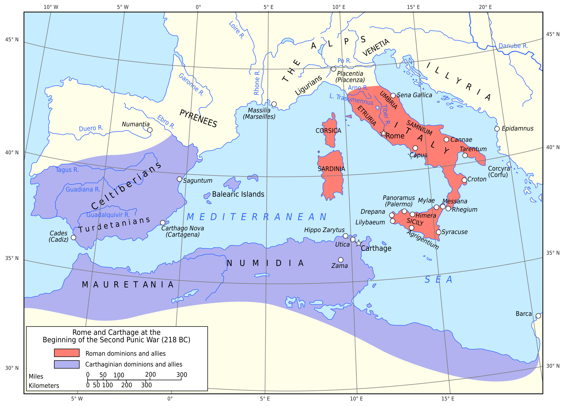 Departs New Carthage for Italy