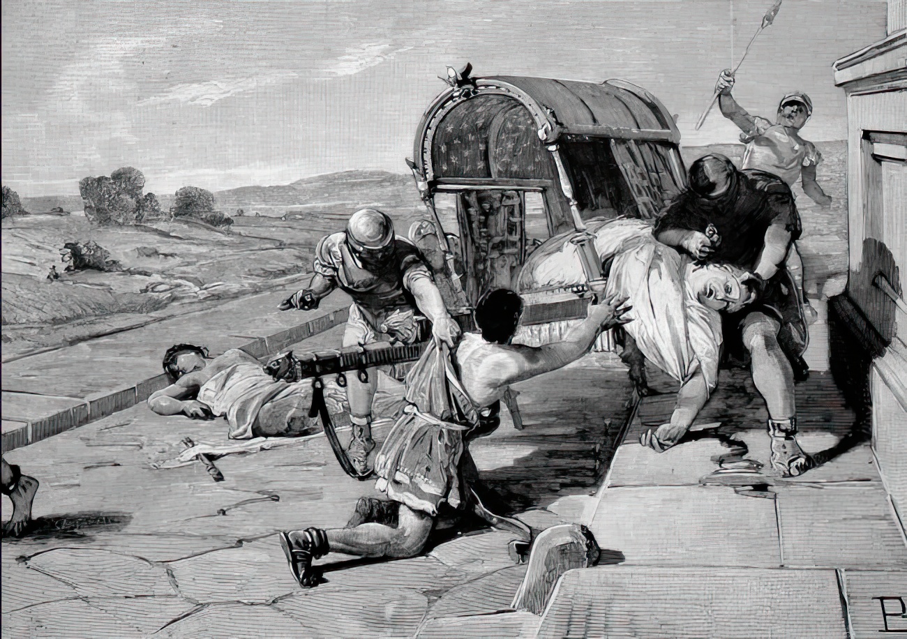 Killed while leaving his Formian villa