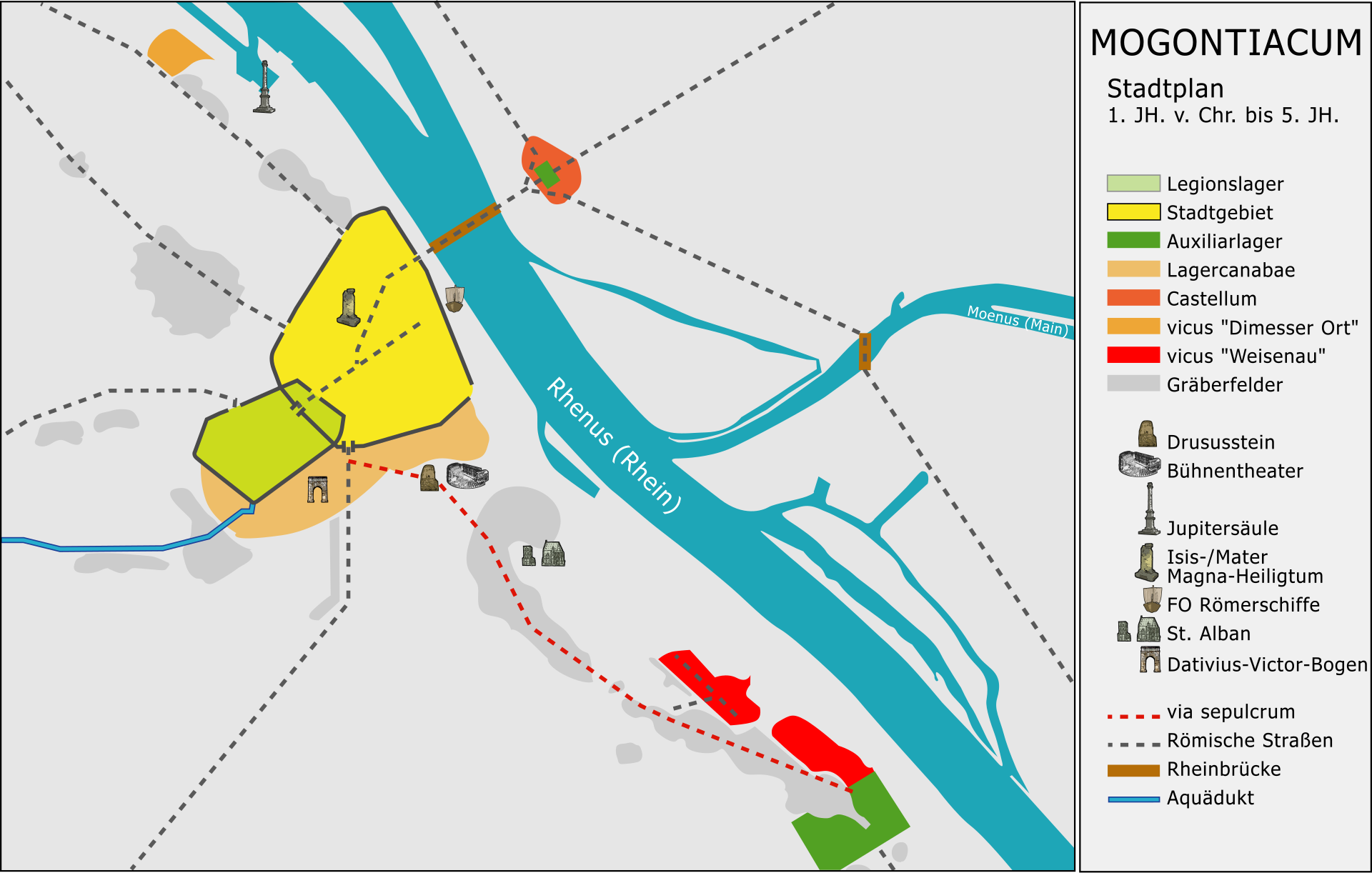 Inspects the Rhine and upper Danube frontiers