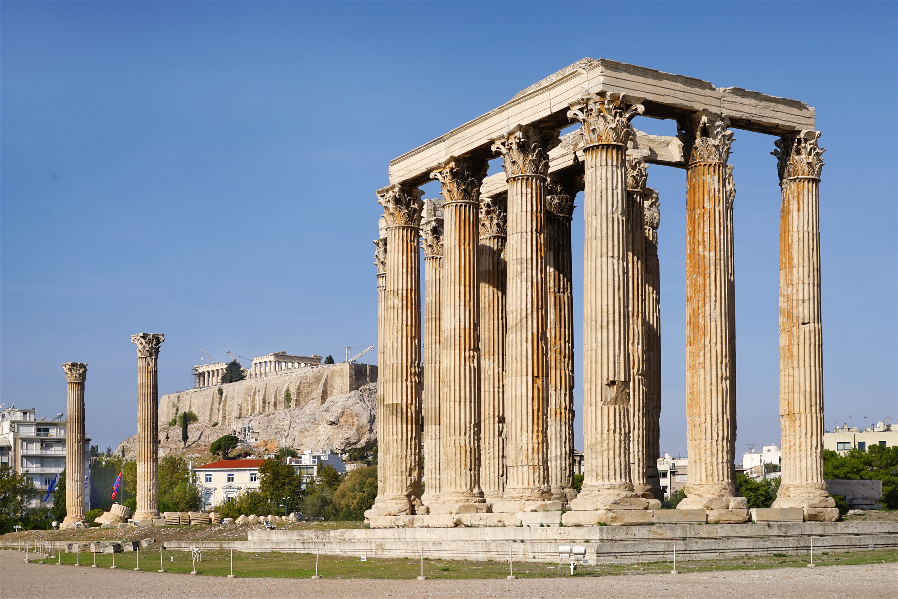 Advances the Olympieion program at Athens