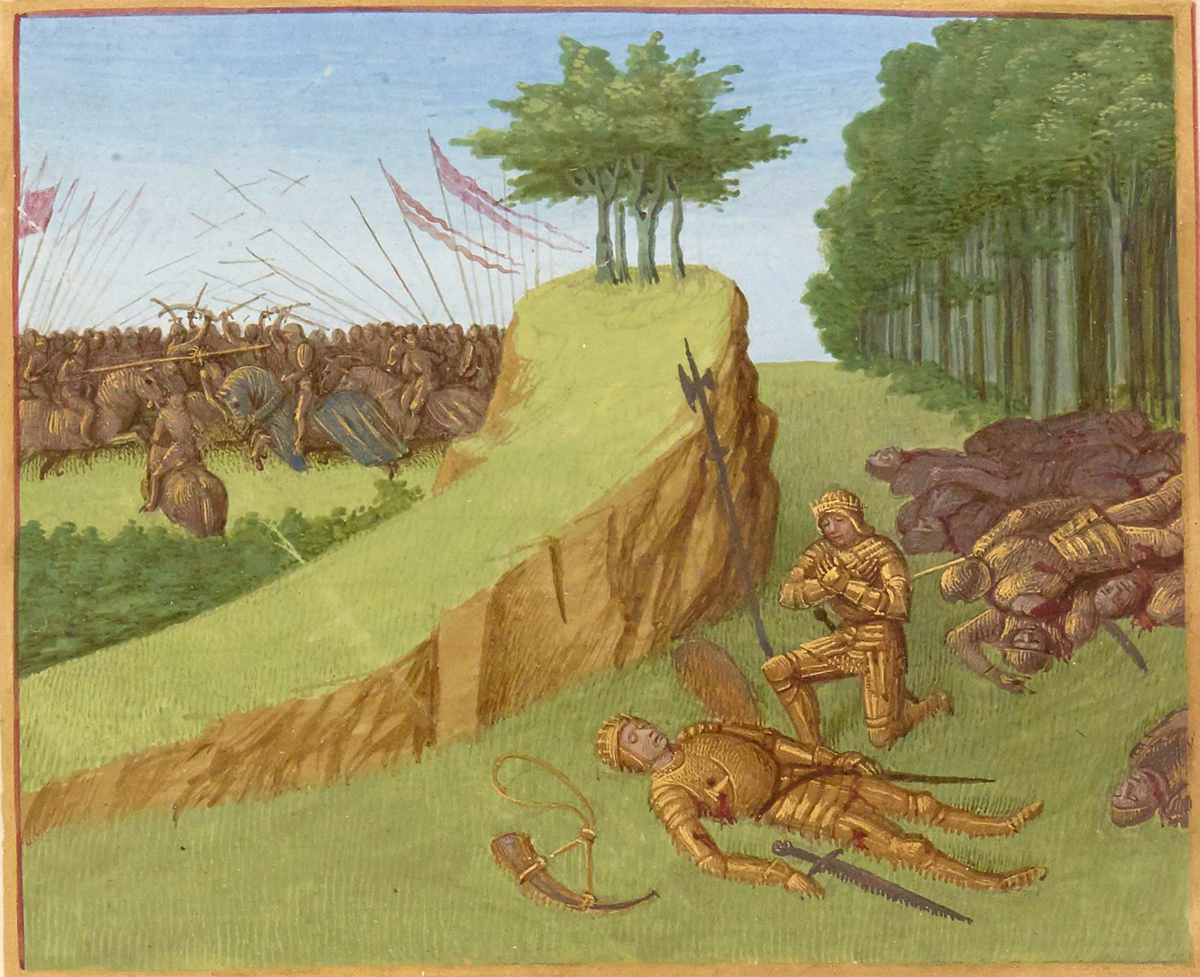 Retreated through Roncevaux Pass