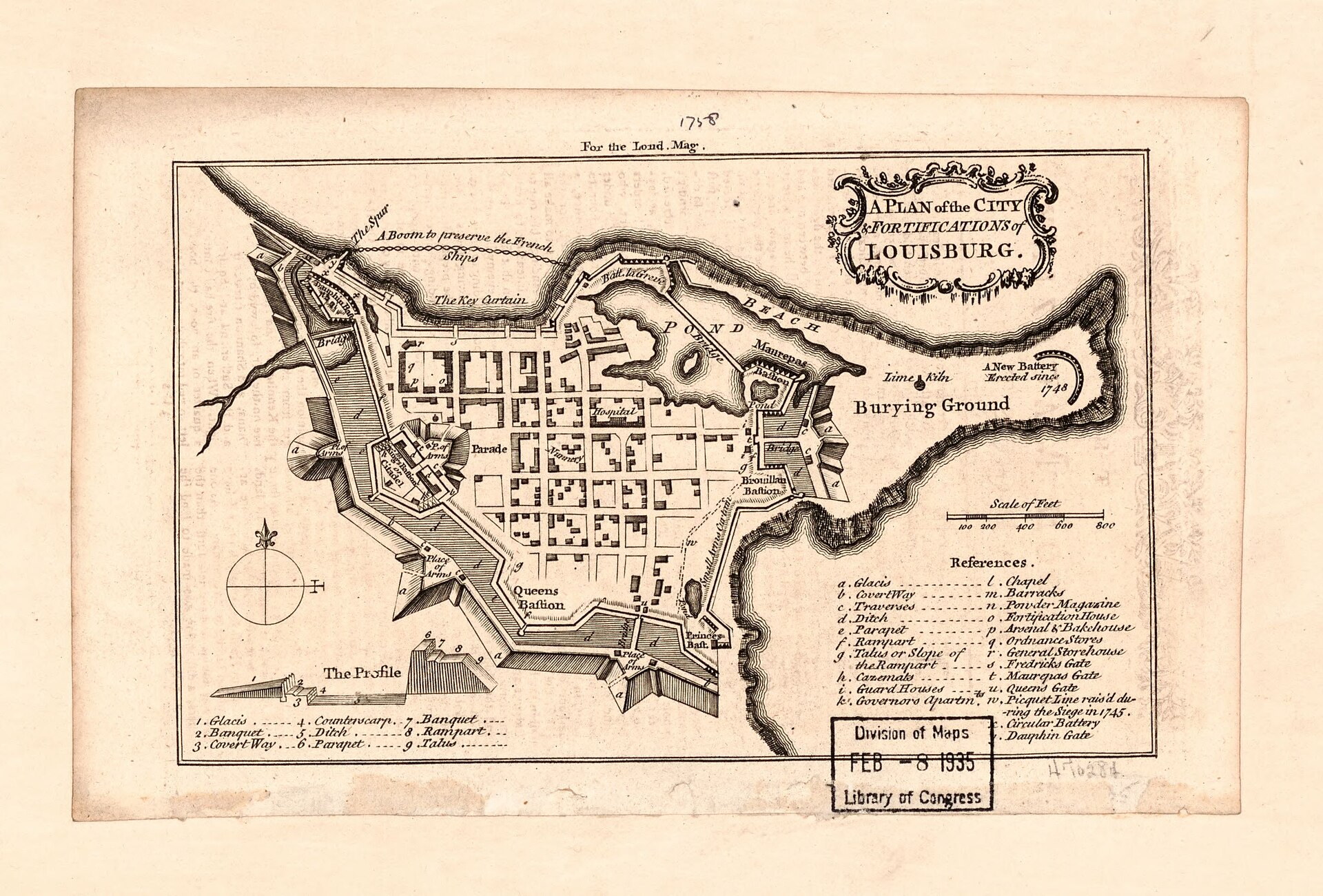 Present at surrender of Louisbourg