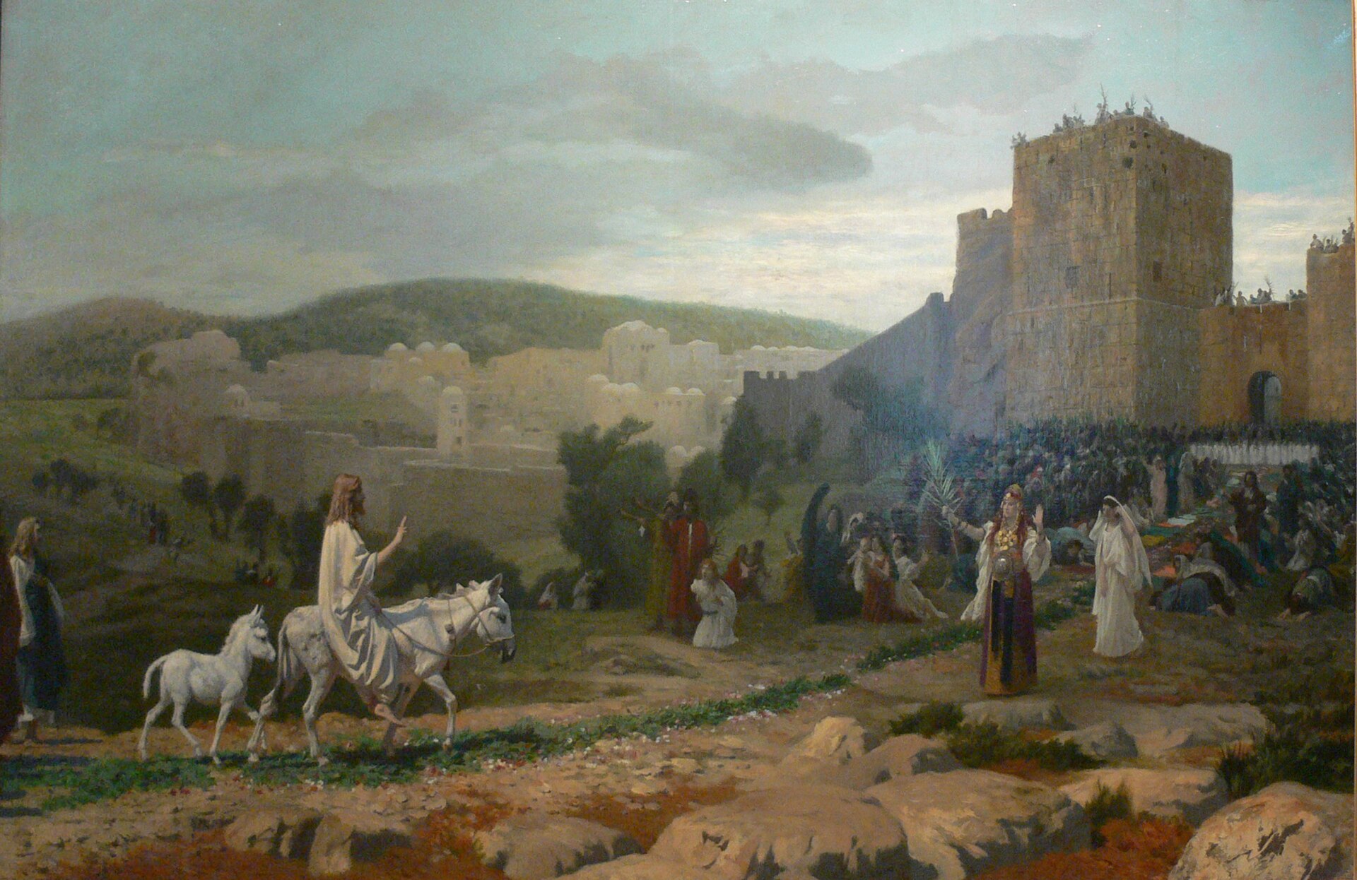 Descended the Mount of Olives into Jerusalem