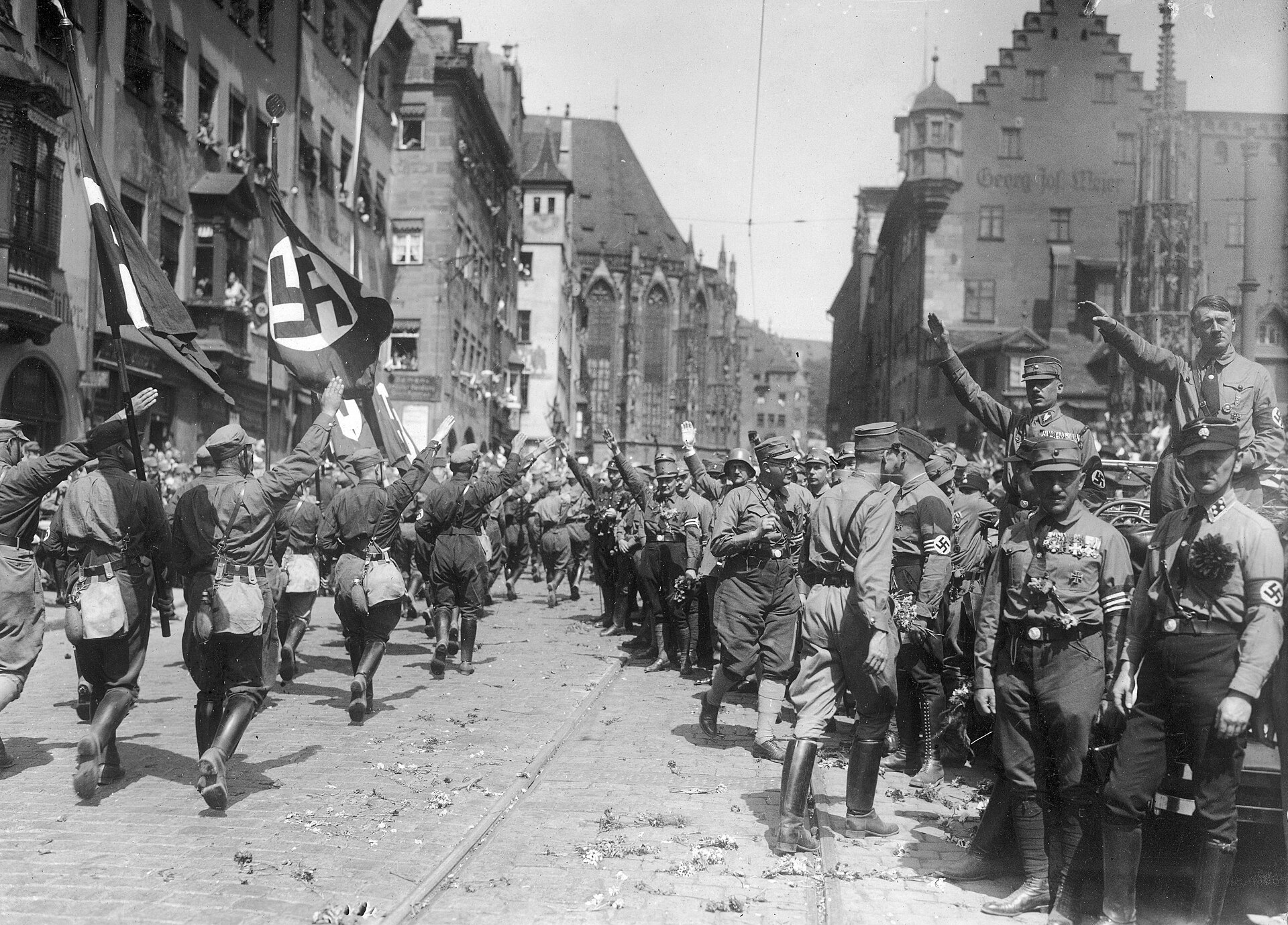 Speaks at Nuremberg party rally