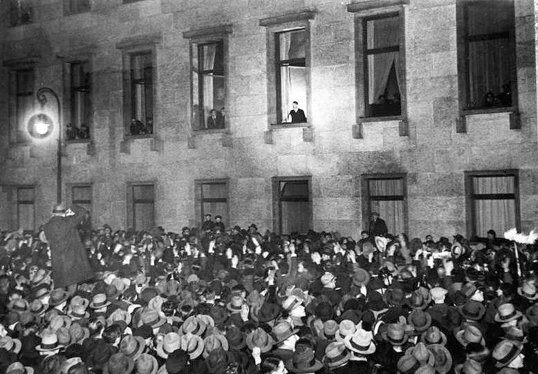 Appears at Reich Chancellery after appointment