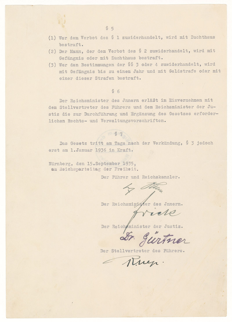 Promulgates Nuremberg Laws in Nuremberg