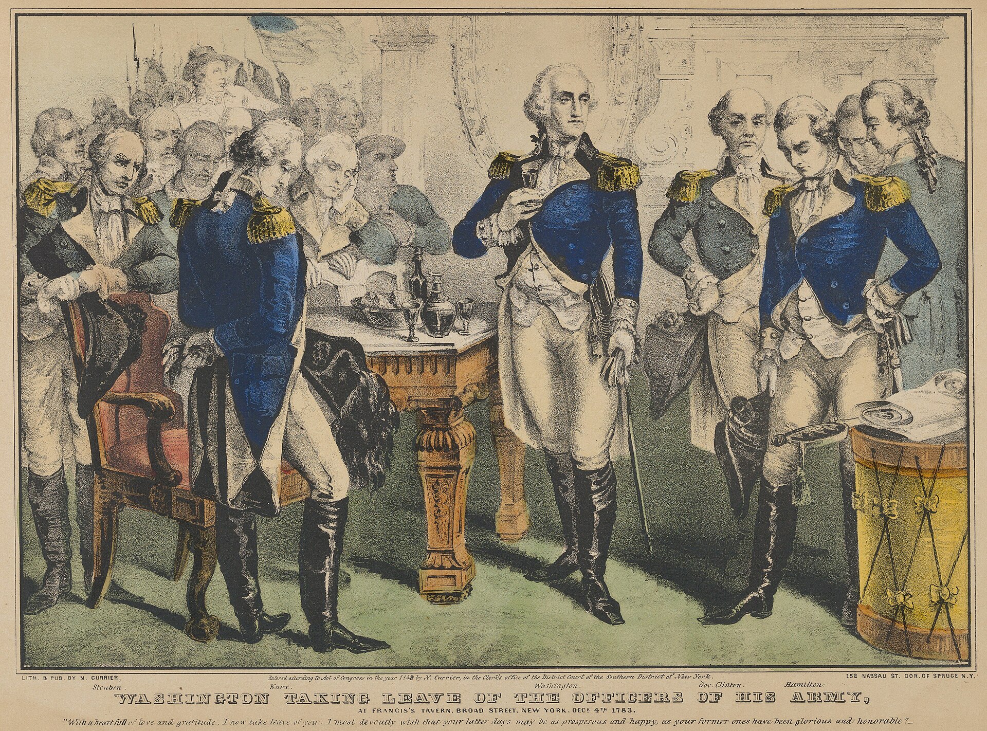 Bids farewell at Fraunces Tavern