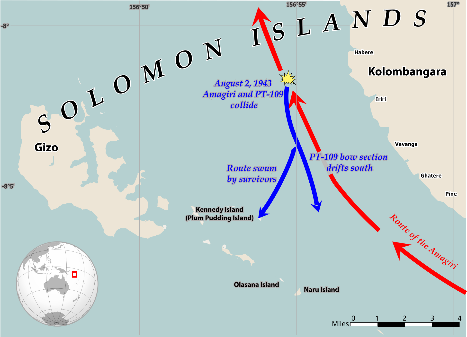 Swam to Plum Pudding Island